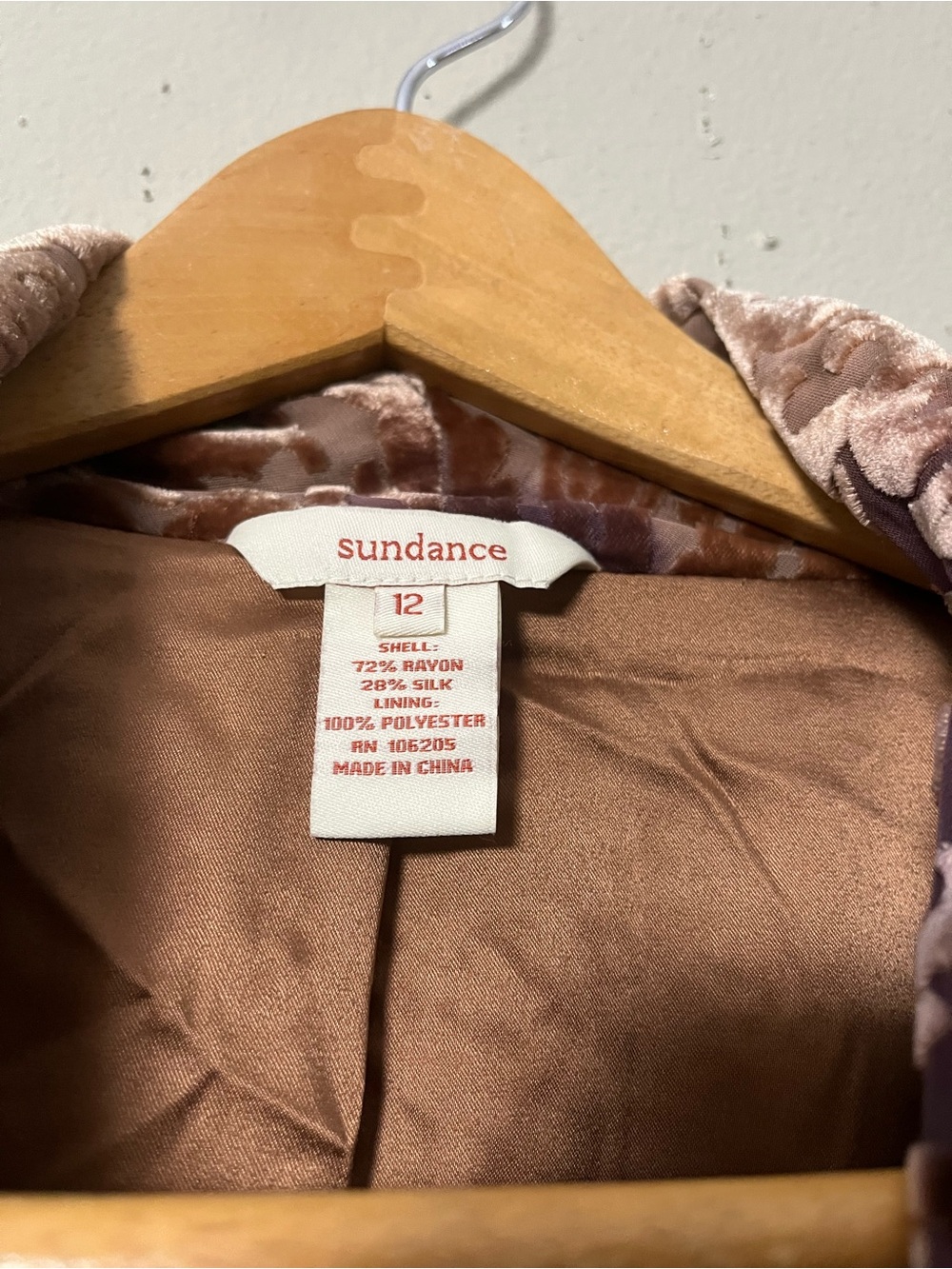 Sundance Silk Blend Bronze Velvet Blazer Whimsy Goth Romantic Size 12 - Picture 2 of 7